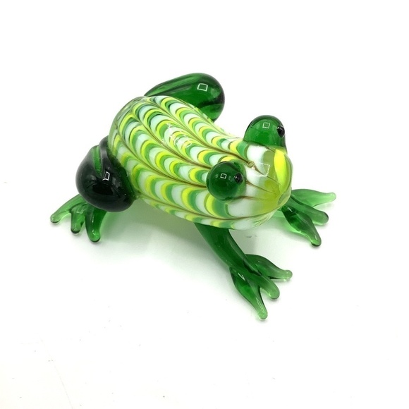 Handmade Glass Frog Trinket Figurine - Picture 1 of 11